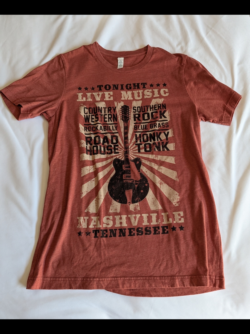 Bella Canvas Rust Red Graphic Crewneck Tee